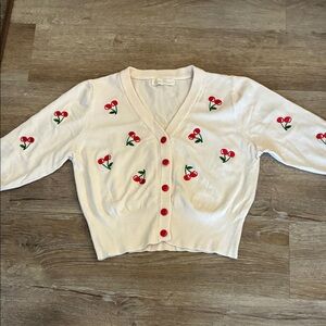 Cherry Embroidered kids Cardigan